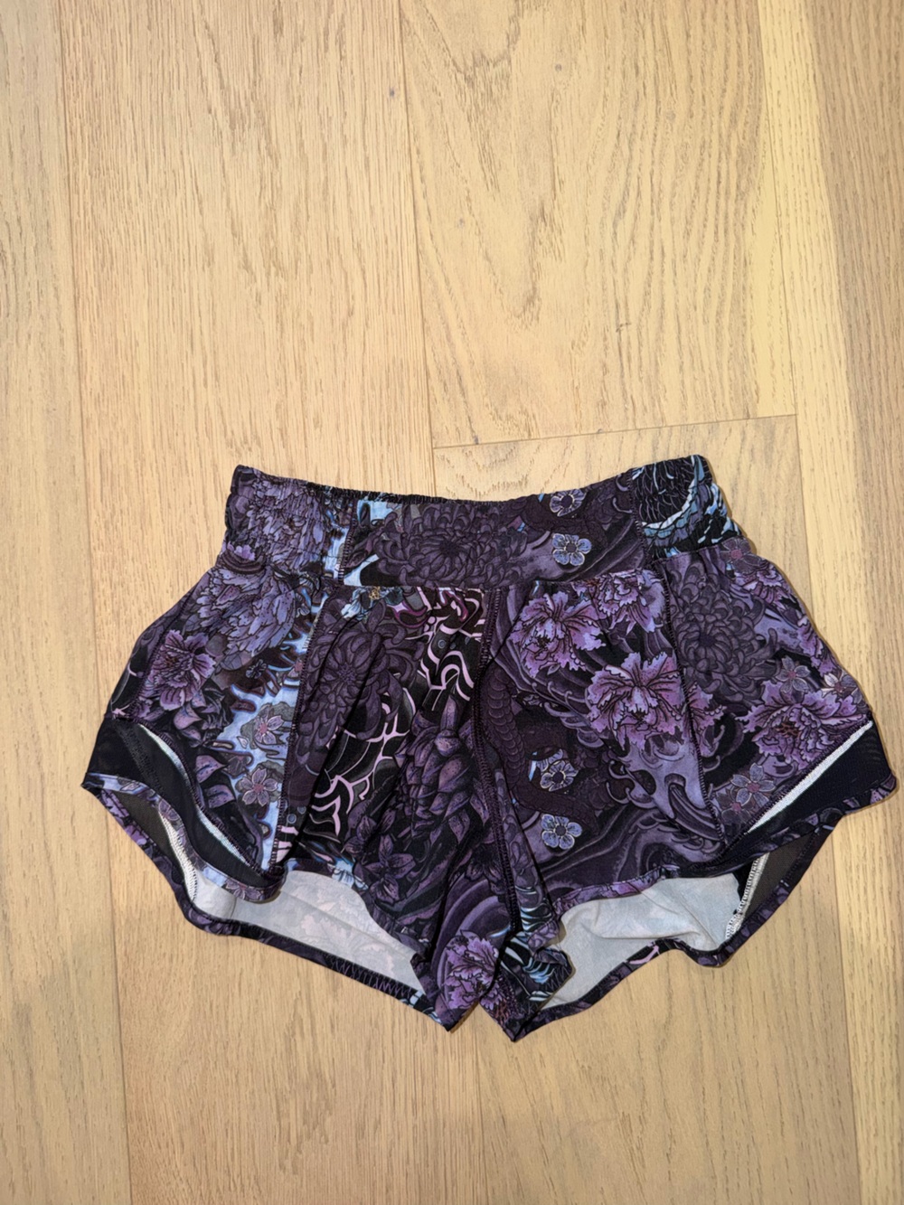lululemon athletica Purple Floral Athletic Shorts